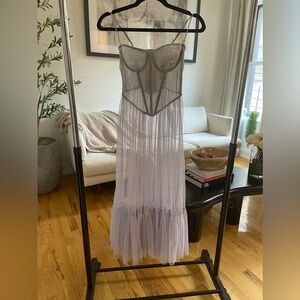NWT Urban outfitters chiffon corset  midi dress